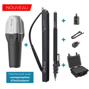 Avec le kit topo RX2, cartographier en compensation d'inclinaison, pour une prise de points 5x plus rapide