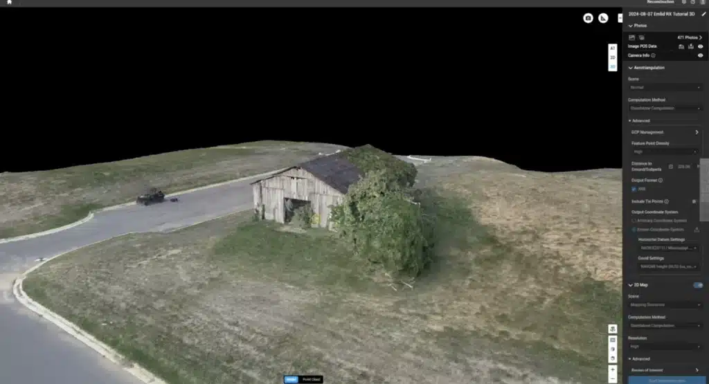 Modèle 3D créé à partir d'un relevé photogrammétrique.