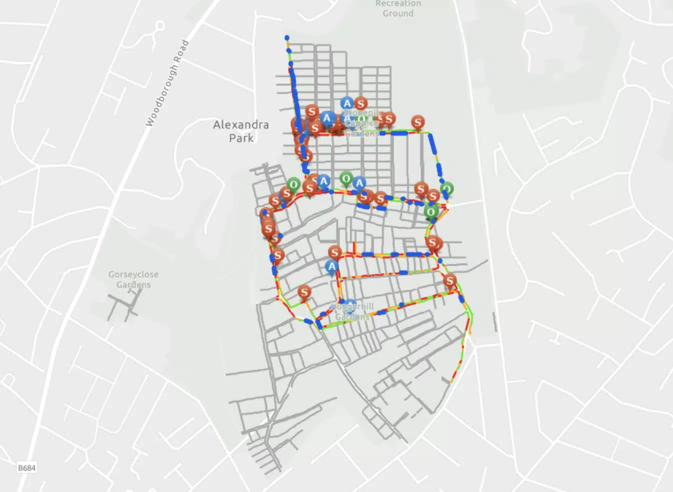 La carte des haies réalisée avec ArcGIS Field Maps et le récepteur Reach RS2