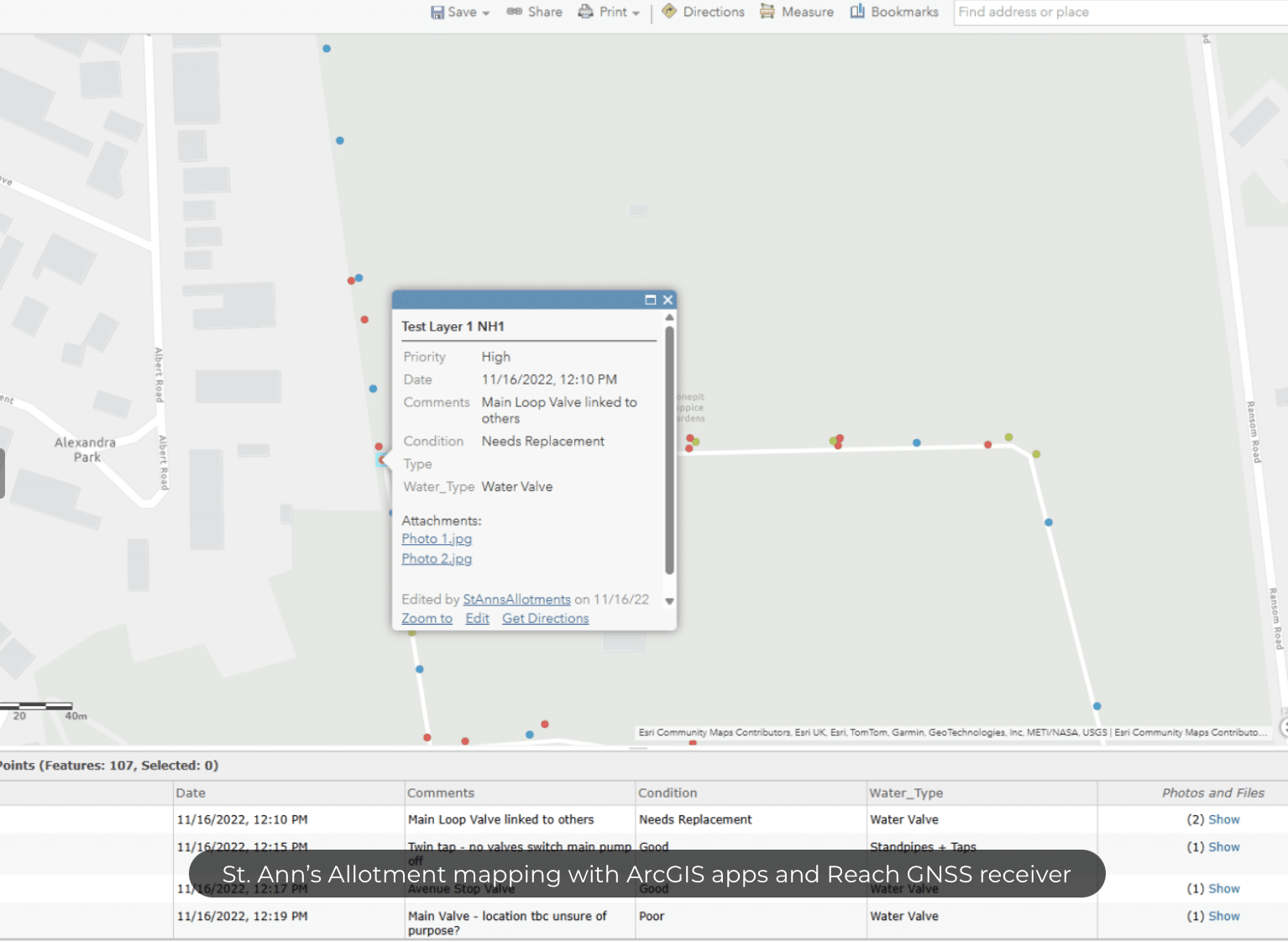 Cartographie des jardins de St. Ann avec les applications ArcGIS et le récepteur GPS Reach RS2 1/2