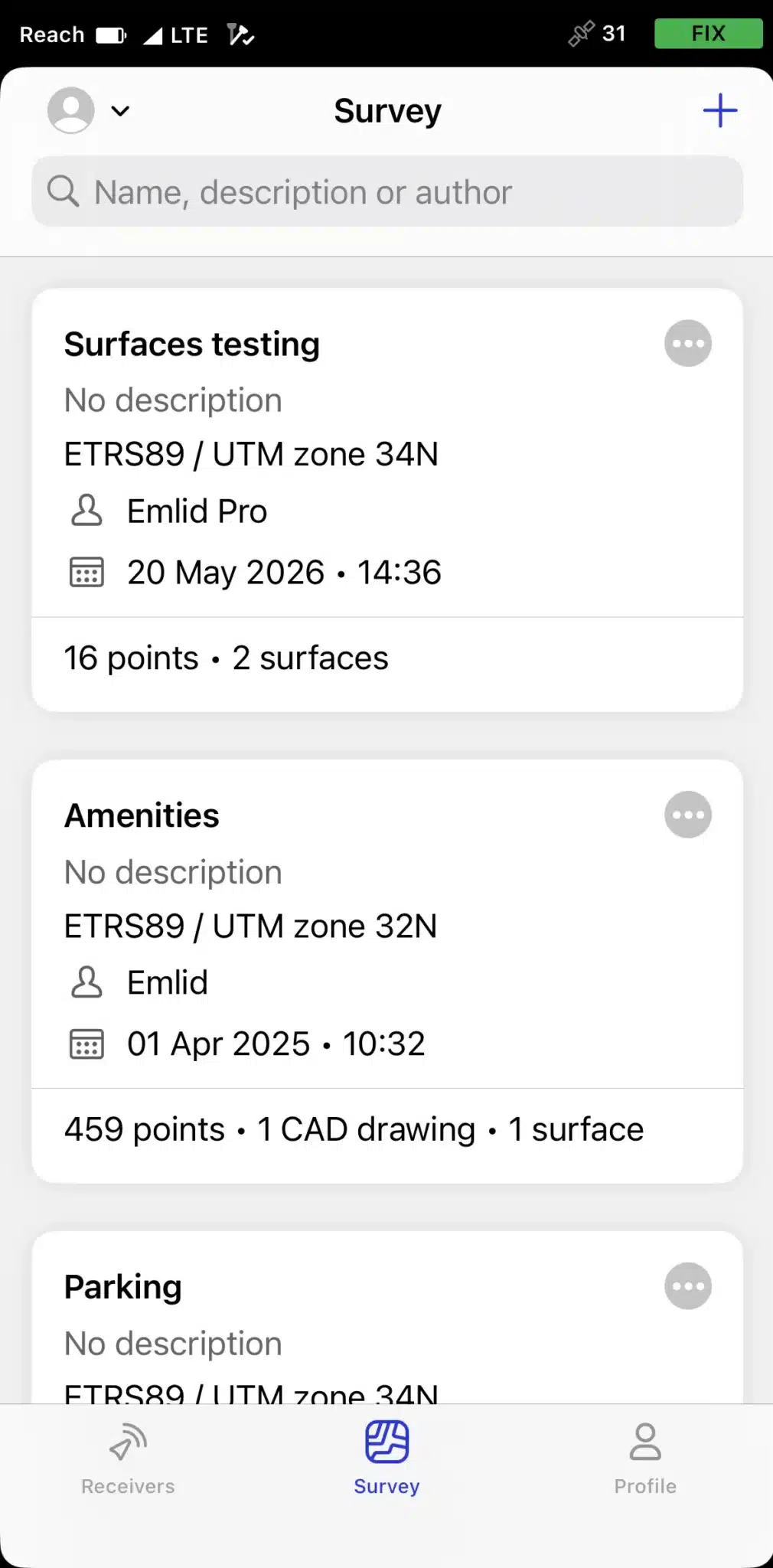 EMLID Flow projects surface