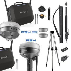 Le kit premium de topographie Emlid RS4 Pro + RS4 avec tous les accessoires pour faire de l prise de point à distance en RTK